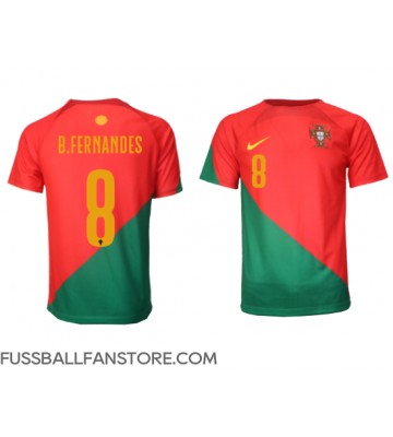 Portugal Bruno Fernandes #8 Replik Heimtrikot WM 2022 Kurzarm